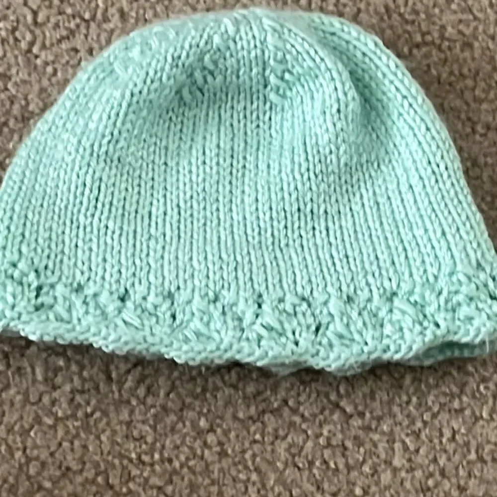 Handmade Toddler’s Mint Green Knitted Winter Hat